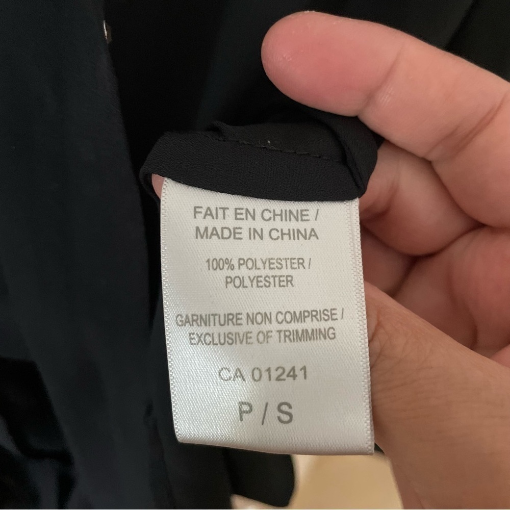 Twik Black Studded Long Sleeve Blouse Size PS with Extra Gold and Black Buttons - Picture 8 of 13